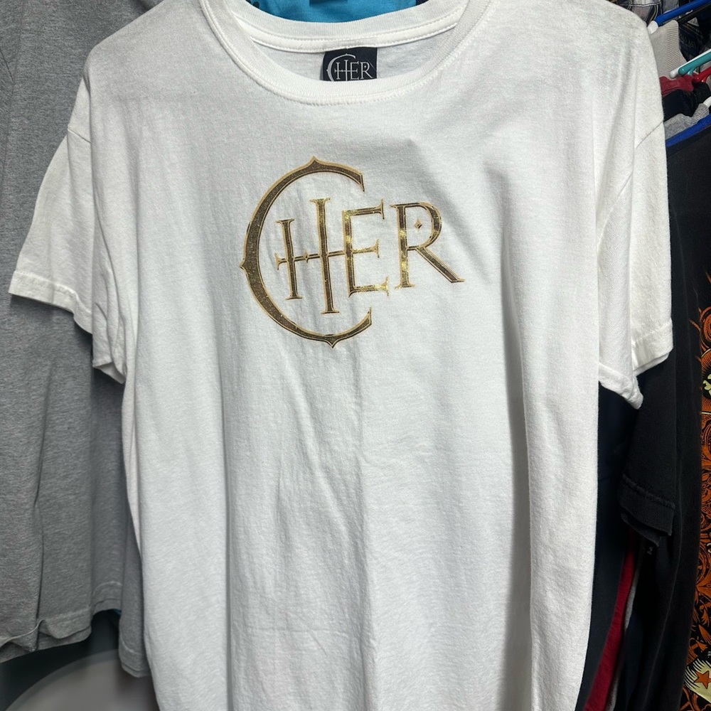 Cher vintage White Short Sleeve Tee Las Vegas